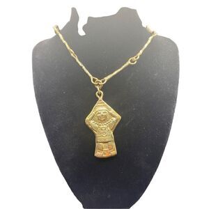Vintage Pal Kepenyes brass ethnic Mexican pendant charm necklace